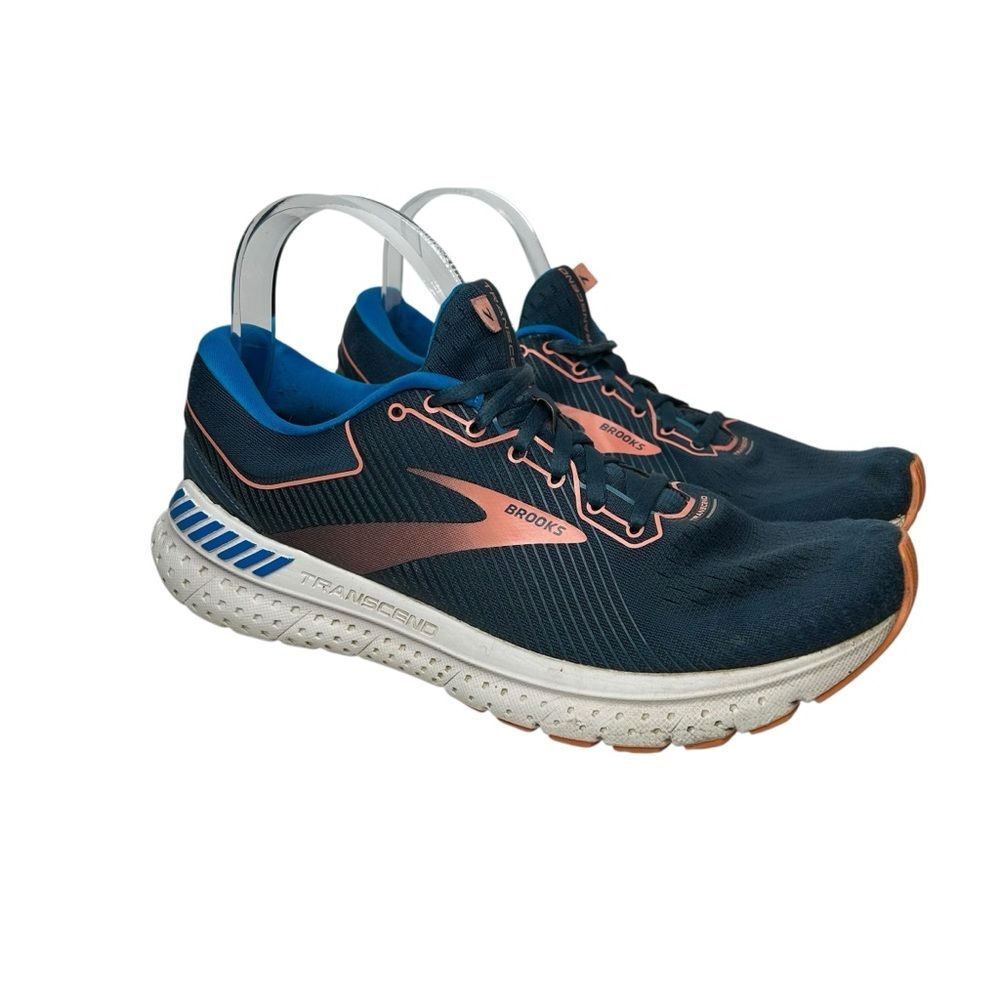 Brooks transcend 7 Navy and Coral Running Shoes 10